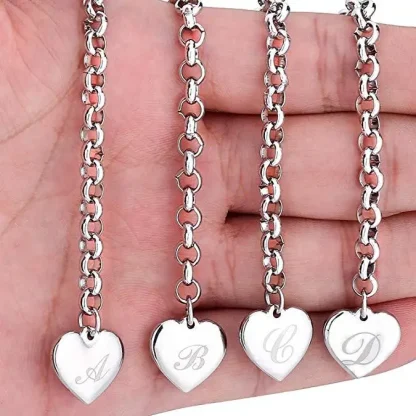 Letter Heart Charm Bracelet - Image 7