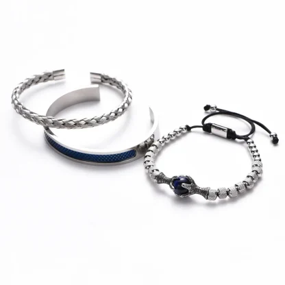 Luxury Men's Bangle Bracelet Set - Image 6