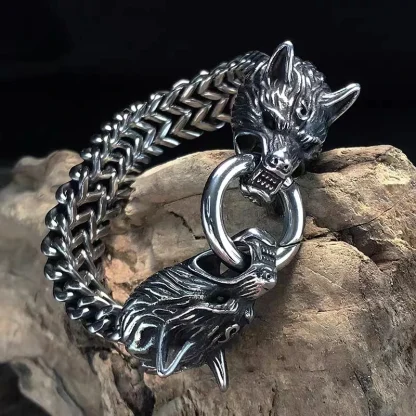 Men's Wolf Head Bracelet - Image 2