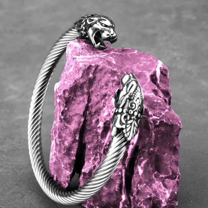 Leopard Head Cuff Bracelet - Image 2