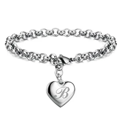Letter Heart Charm Bracelet - Image 3