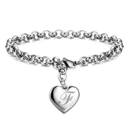 Letter Heart Charm Bracelet