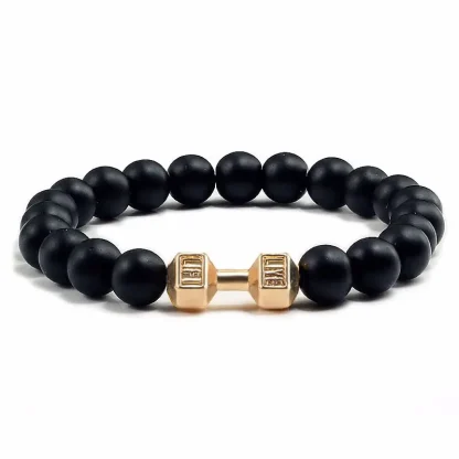 Dumbbell Charm Beaded Bracelet - Image 3