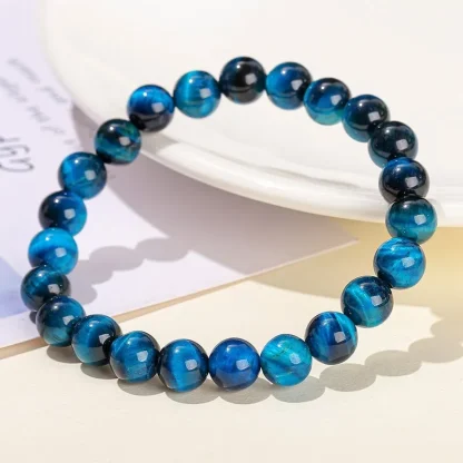 Elastic Blue Beads Bracelet - Image 5