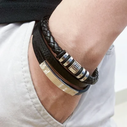 Multi-layer Braided Men's Bracelet - Image 4