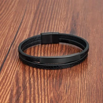 Double Layer Black Bracelet - Image 2
