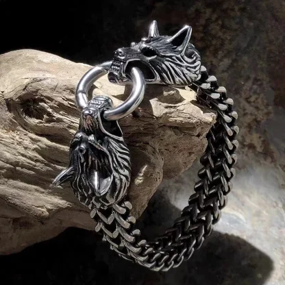 Men's Wolf Head Bracelet - Image 3
