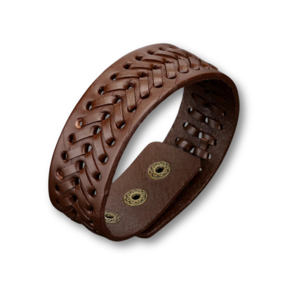 Solid Wide Weave Men's Bracelet