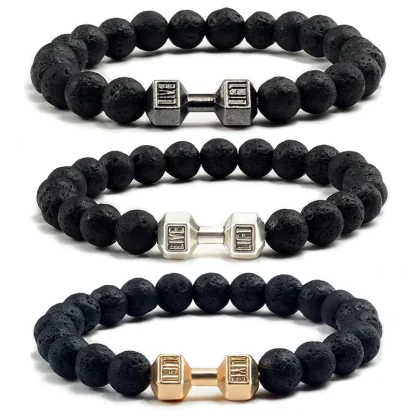 Dumbbell Charm Beaded Bracelets - Image 5