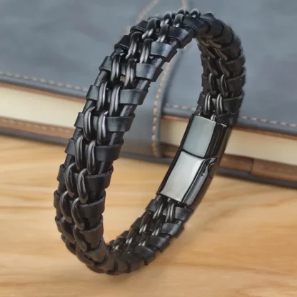 Leather-like Chain Bracelet - Image 4