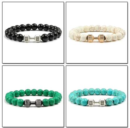 Dumbbell Charm Beaded Bracelets - Image 6