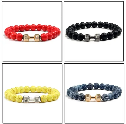 Dumbbell Charm Beaded Bracelets - Image 7