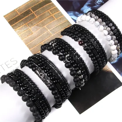 Plain Black Beaded Bracelet - Image 3