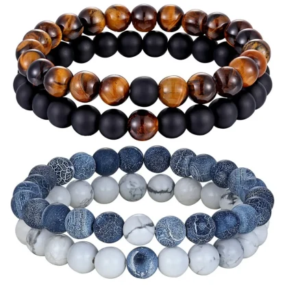 Couple Elastic Beaded Bracelets - Image 2