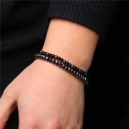 Plain Black Beaded Bracelet - Image 6