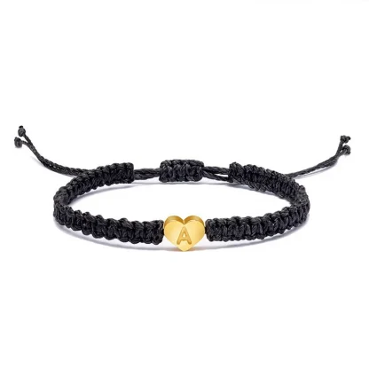Letter Heart Braided Bracelet