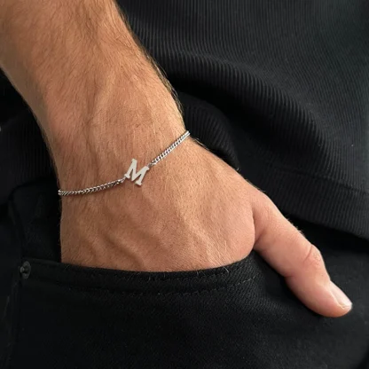 Initial Letter Chain Bracelet - Image 2