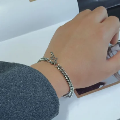 Double Layer Cross Bracelet - Image 3