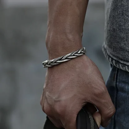 Men's Twisted Cuff Bracelet - Image 2