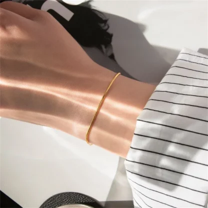 Minimalist Snake Chain Bracelet - Image 3