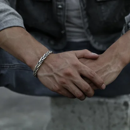 Men's Twisted Cuff Bracelet - Image 3