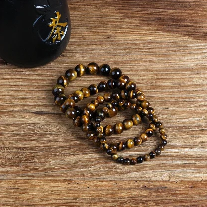 Casual Tiger Eye Beads Bracelet - Image 4