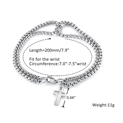 Double Layer Cross Bracelet - Image 7