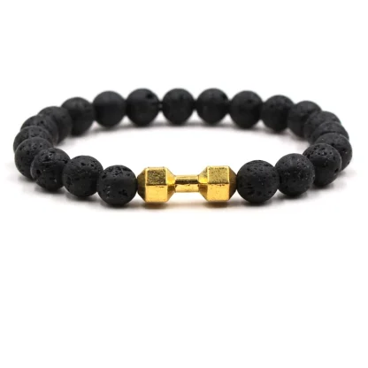 Dumbbell Charm Beads Bracelet