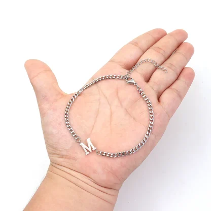Initial Letter Chain Bracelet