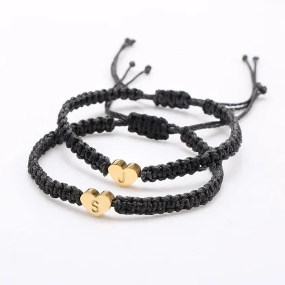 Letter Heart Braided Bracelet - Image 3